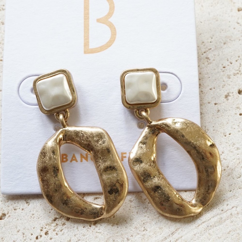 Bancroft Hammered Hoop Drop Earrings